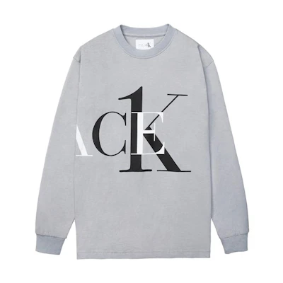 Calvin Klein Palace Logo Print Unisex Long Sleeve Sweatshirt Grey 40316UC-20B
