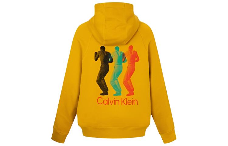 Calvin Klein Yellow Hoodie with Colorful Graphic Print 40732ST-ZBK