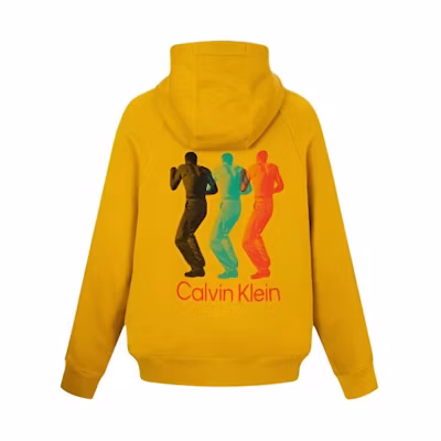 Calvin Klein Yellow Hoodie with Colorful Graphic Print 40732ST-ZBK