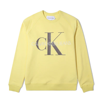 Calvin Klein Yellow Long Sleeve Cotton Knit Sweatshirt Casual J315932
