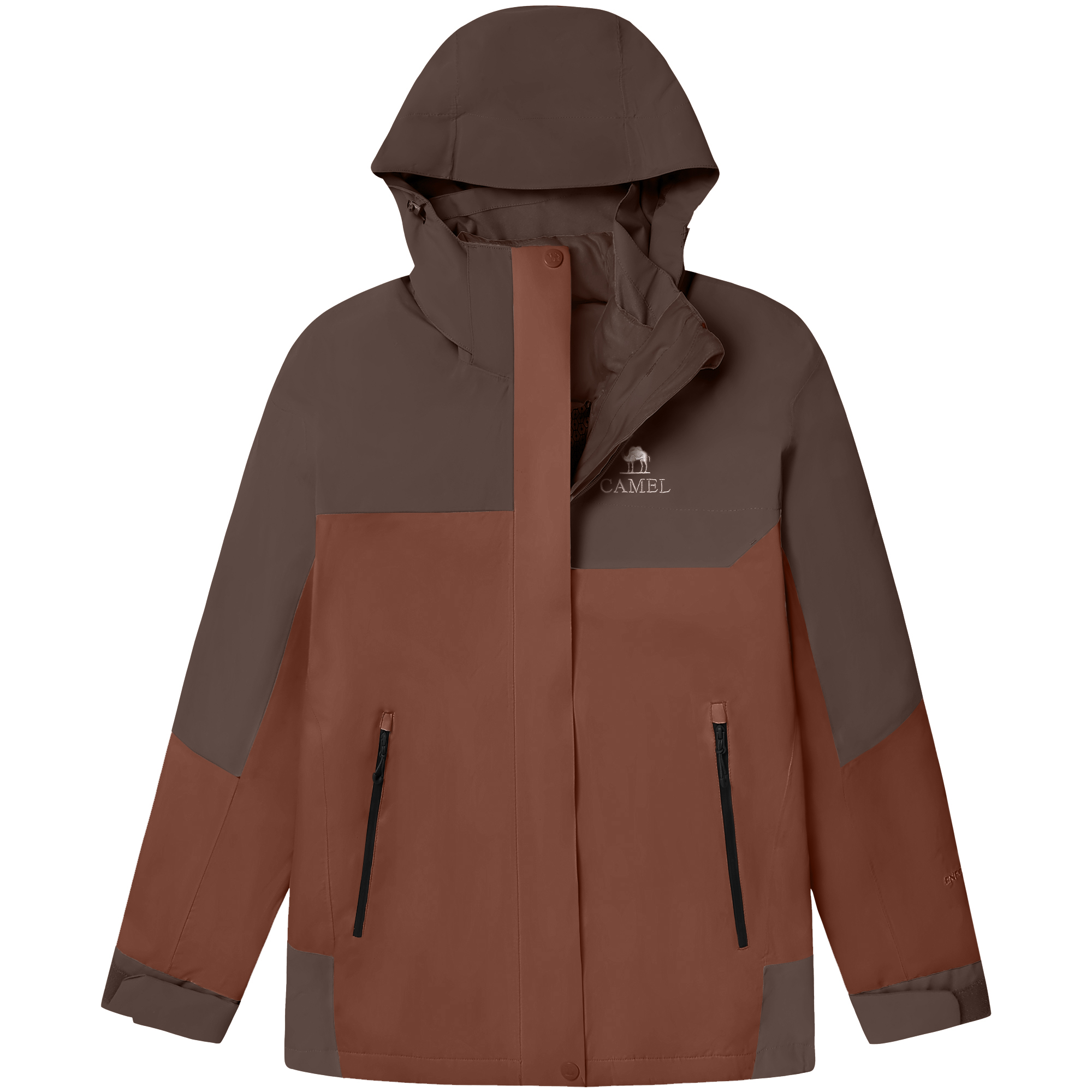 CAMEL All-Weather 3-in-1 Waterproof Down Reflective Warm Hiking Jacket A14CF03675