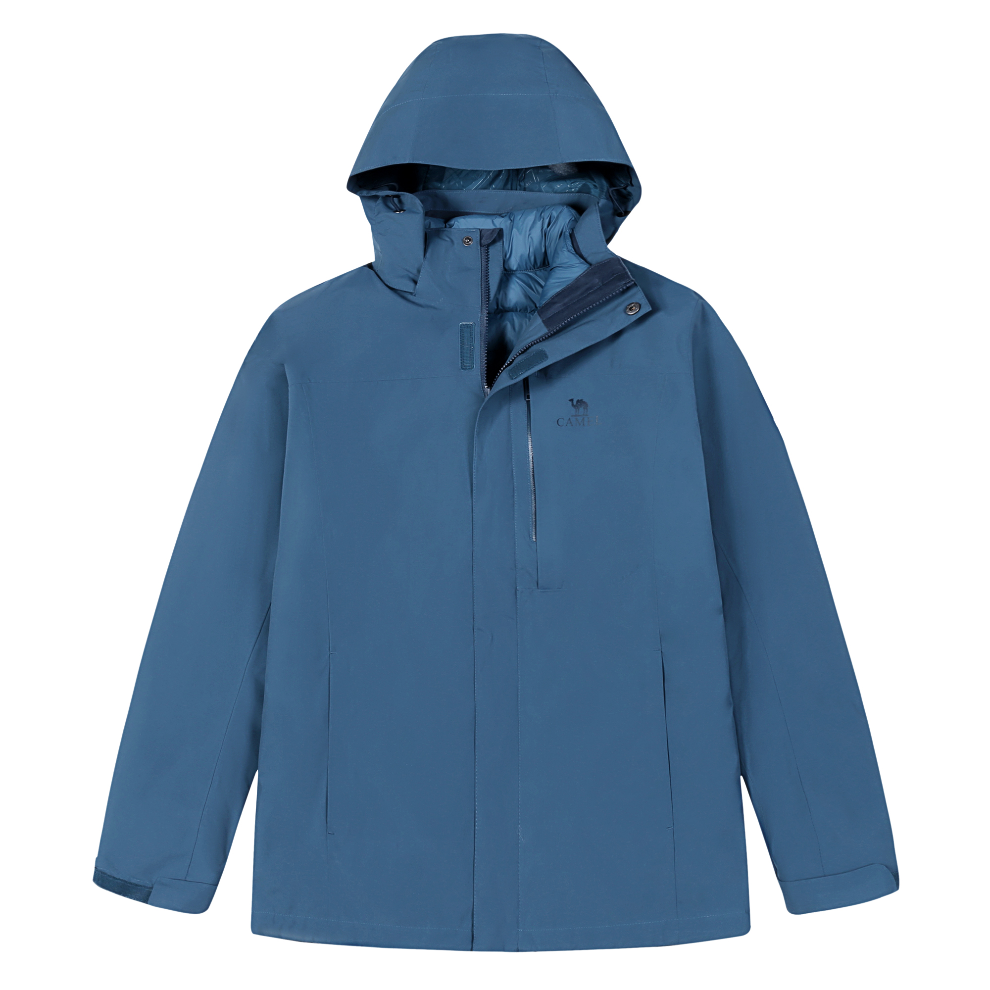 CAMEL All-Weather Series Solid Color 3-in-1 Hooded Windbreaker Jacket A1W231153