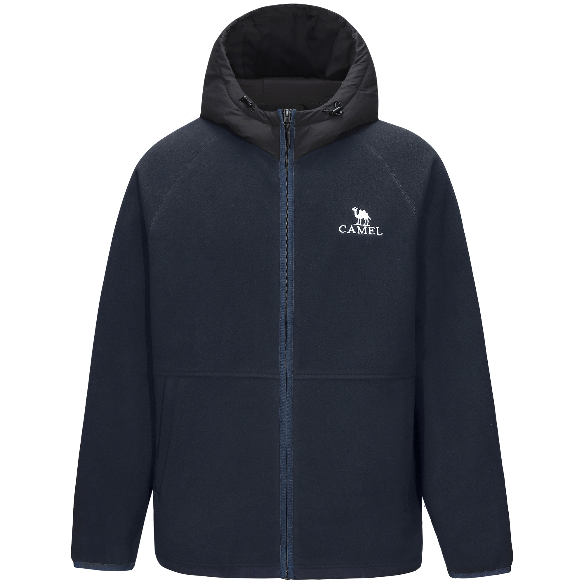 CAMEL City Functional Series Colorblock Embroidered Logo Fleece Hoodie - A13CA5J017