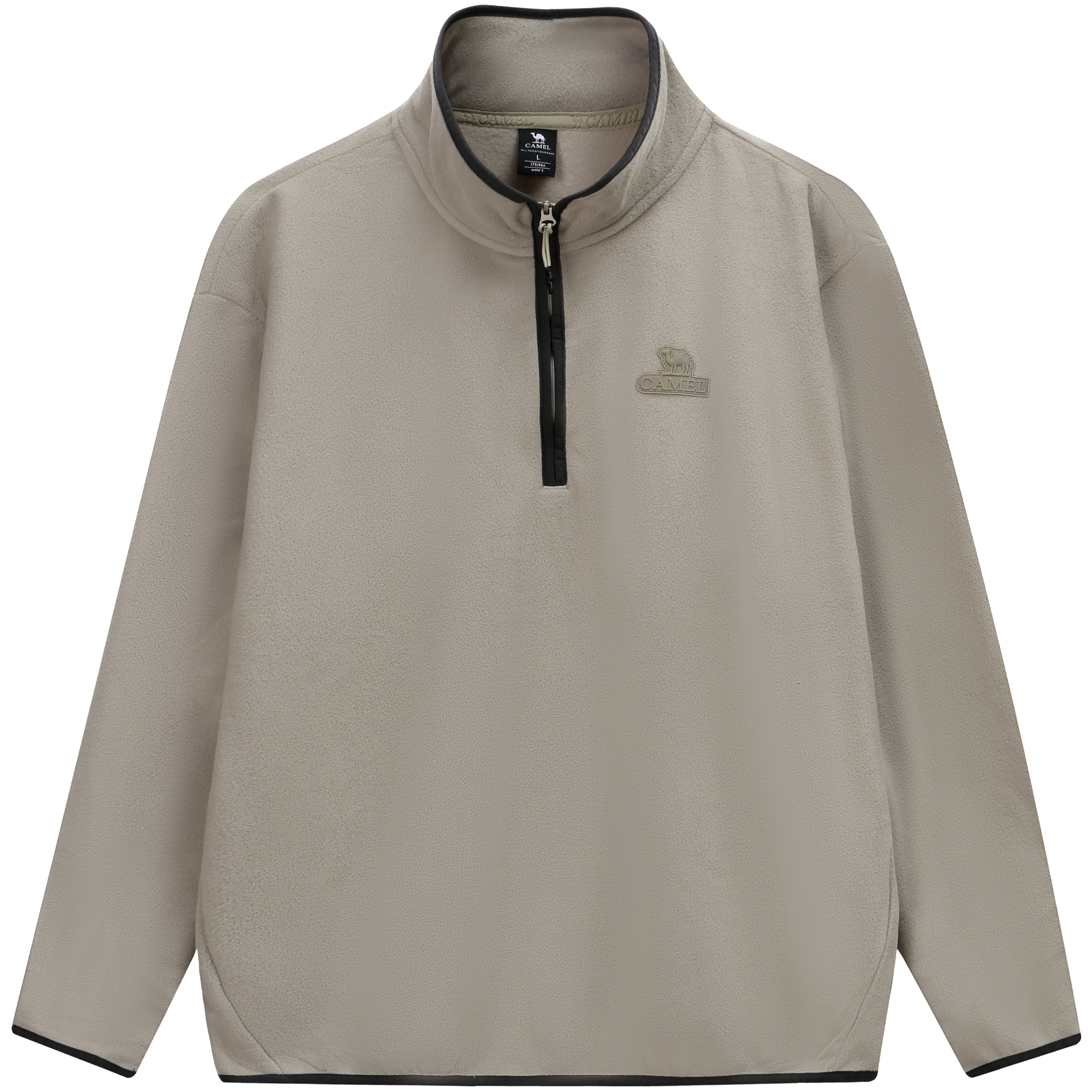 CAMEL City Series Outdoor Fleece Pullover Jacket with Half-Zip and Stand Collar AA32263654