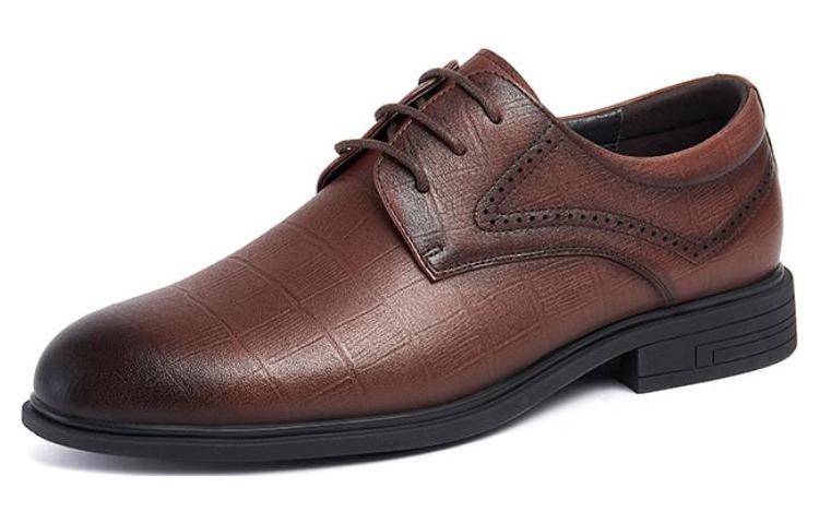 CAMEL CROWN Classic Plaid Lace-Up Leather Shoes 'Comfortable Durable Dress' W132223020