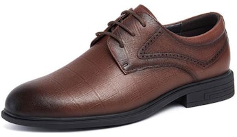 CAMEL CROWN Classic Plaid Lace-Up Leather Shoes 'Comfortable Durable Dress' W132223020 CAMEL CROWN Classic Plaid Lace-Up Leather Shoes 'Comfortable Durable Dress' W132223020