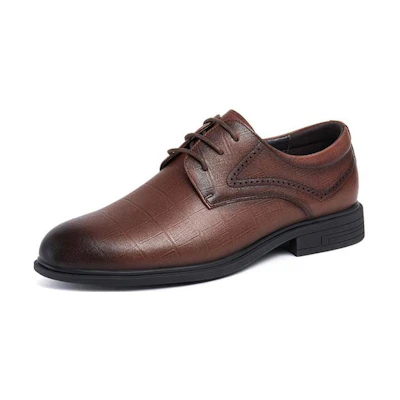 CAMEL CROWN Classic Plaid Lace-Up Leather Shoes 'CMFTable Durable Dress'