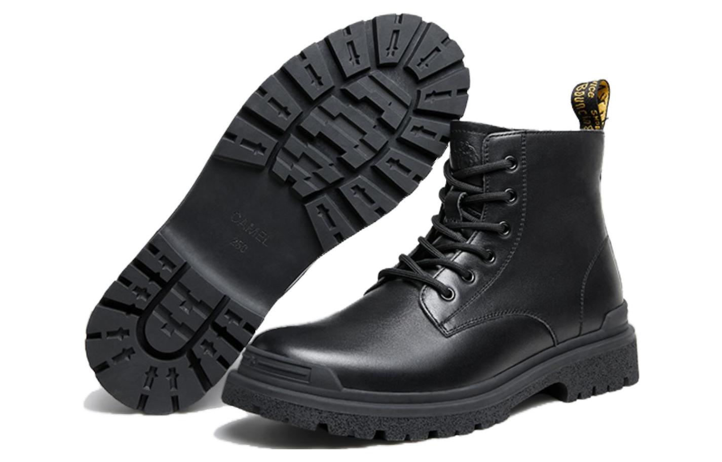 Lookbook CAMEL CROWN Boot Tinggi Luar 'Warm Black' A142289114