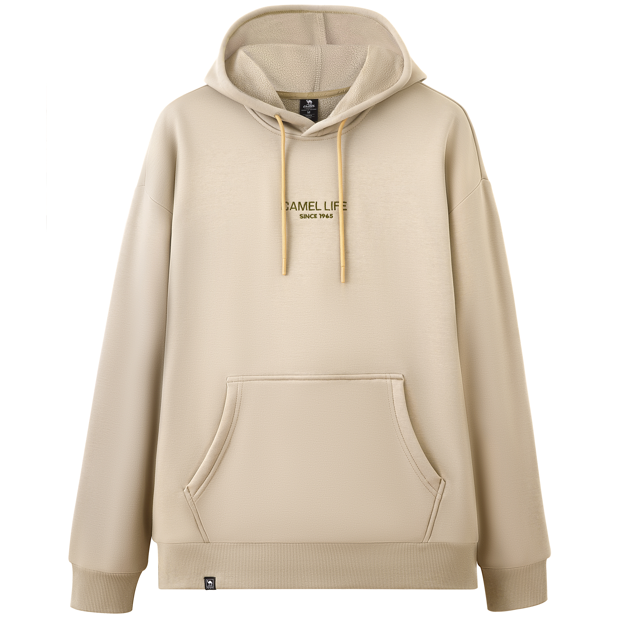 CAMEL Urban Function Series Fleece Pullover Hoodie with Logo for Men C33CAV6036