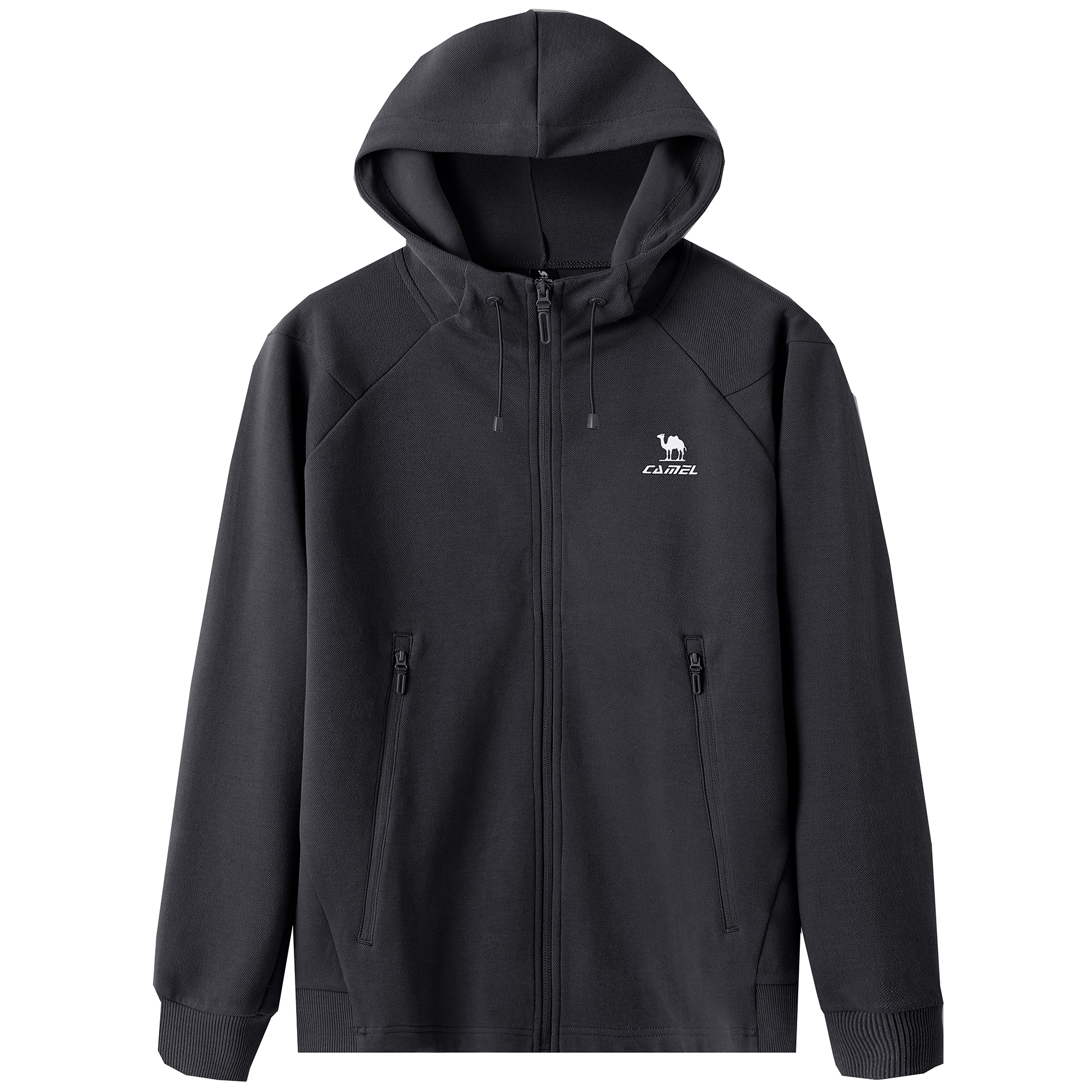 CAMEL Urban Function Series Solid Color Casual Zip Hoodie J13CAY6038