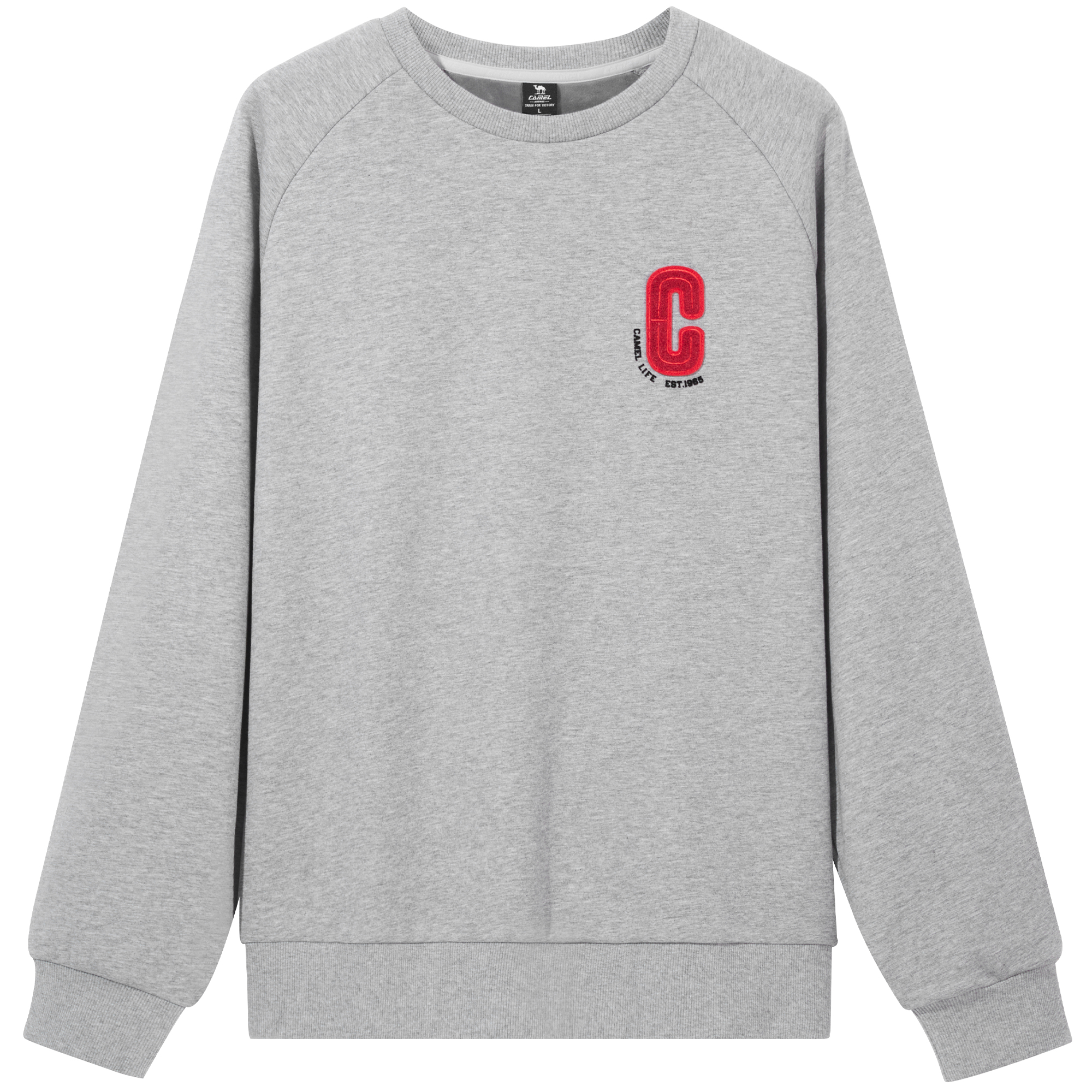 CAMEL Urban Functional Series Colorblock Logo Fleece Pullover Sweatshirt - CC12263643