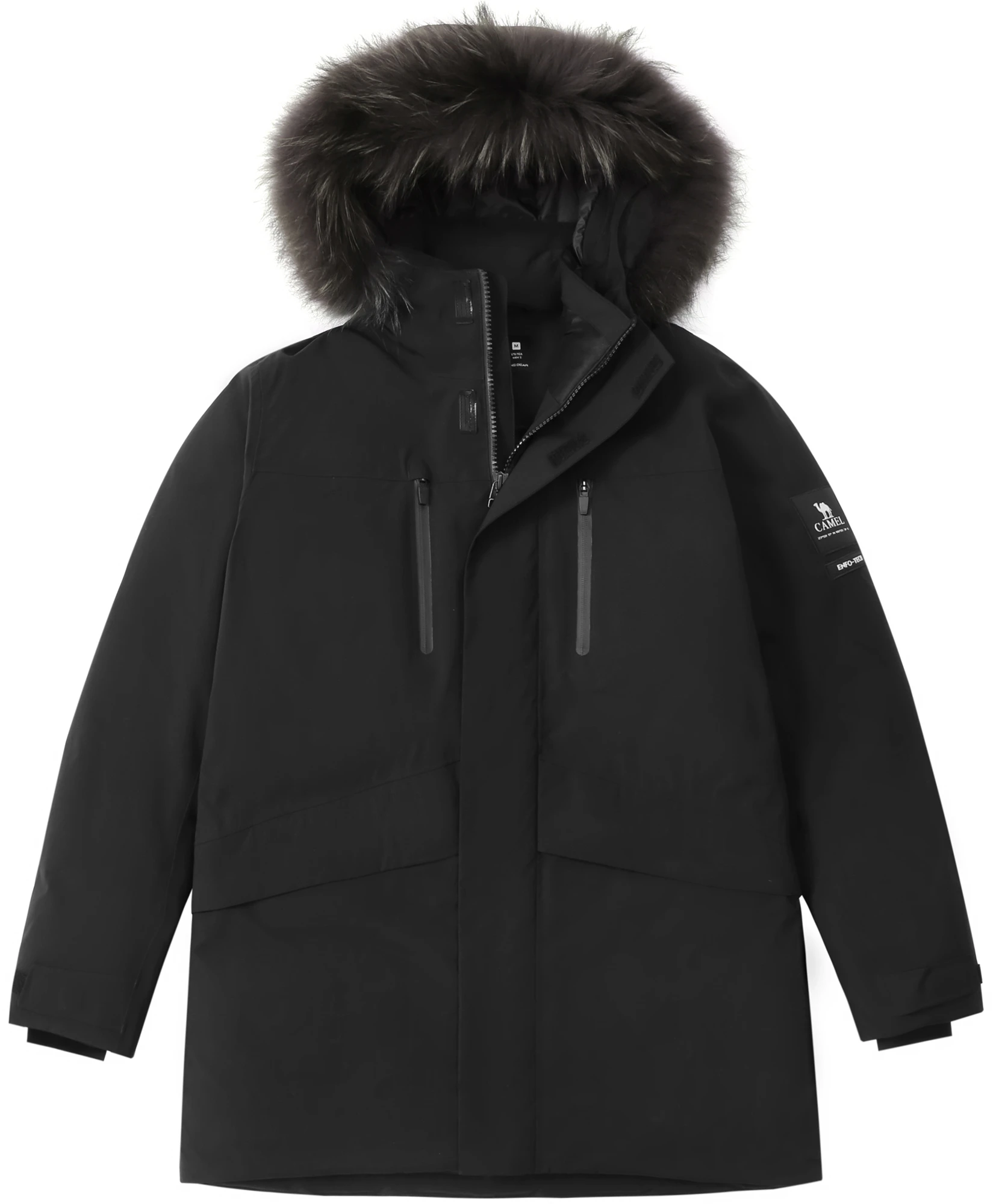 camel-urban-series-letter-logo-hooded-longline-zip-jacket-a1-w2-tr-132