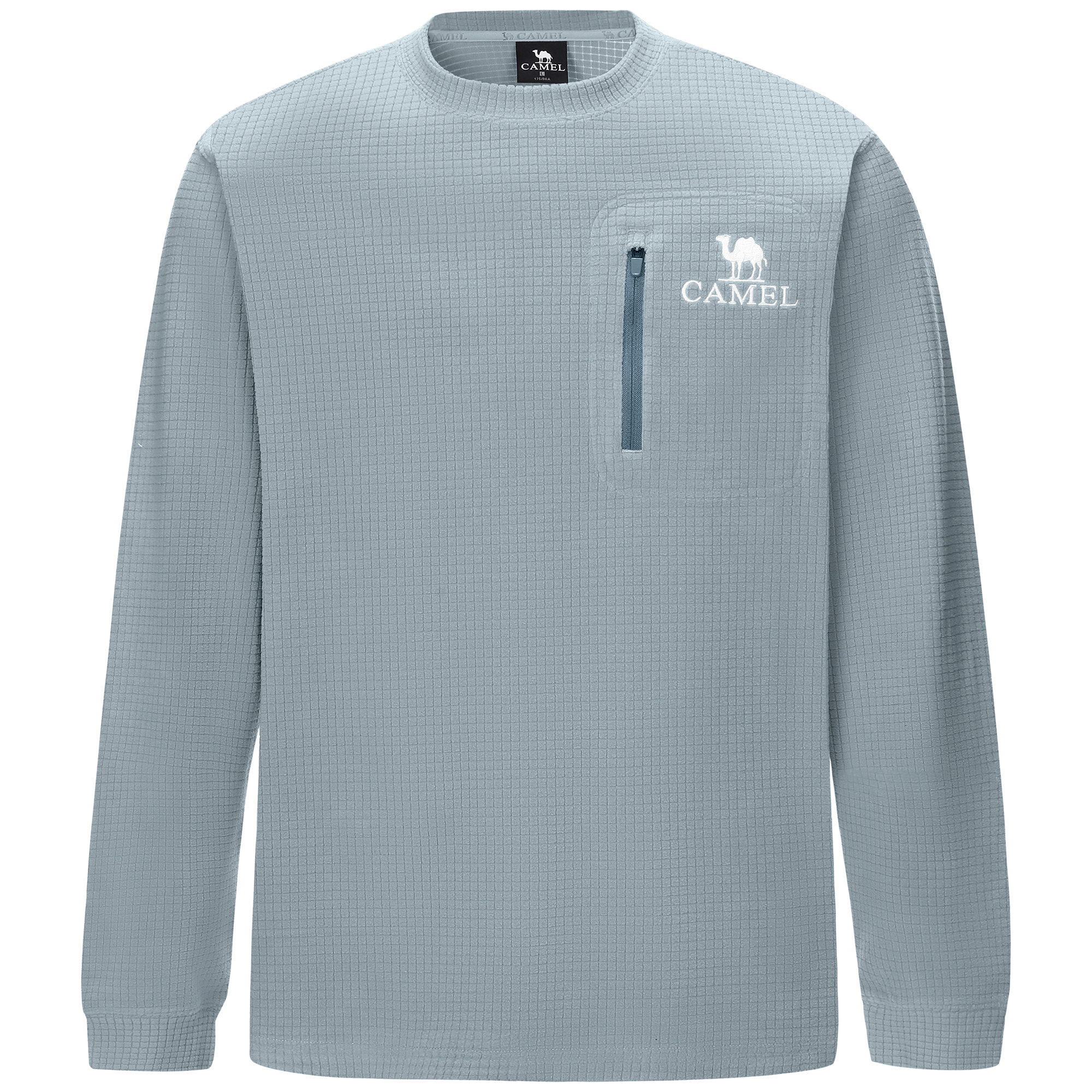 CAMEL Urban Utility Series Solid Color Fleece Pullover Sweatshirt Mens A13CA6K037