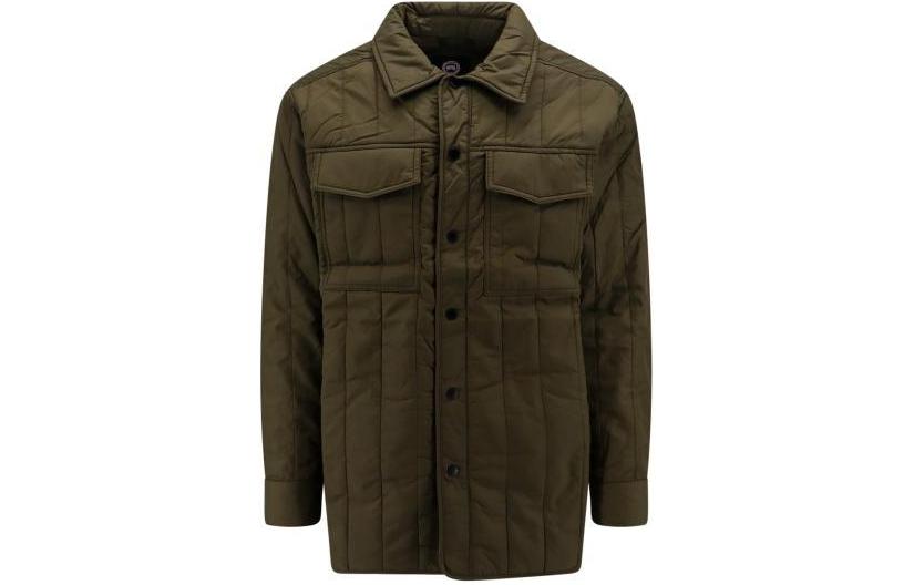 Order Canada Goose  Green Mid-Length Jacket with Solid Color and Button Closure. CG6845M-B49