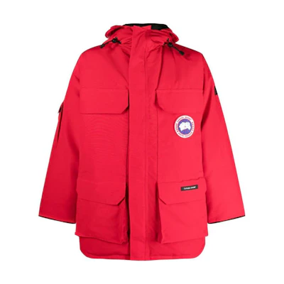 Canada Goose Logo Print Long Hooded Parka Coat 2051M28