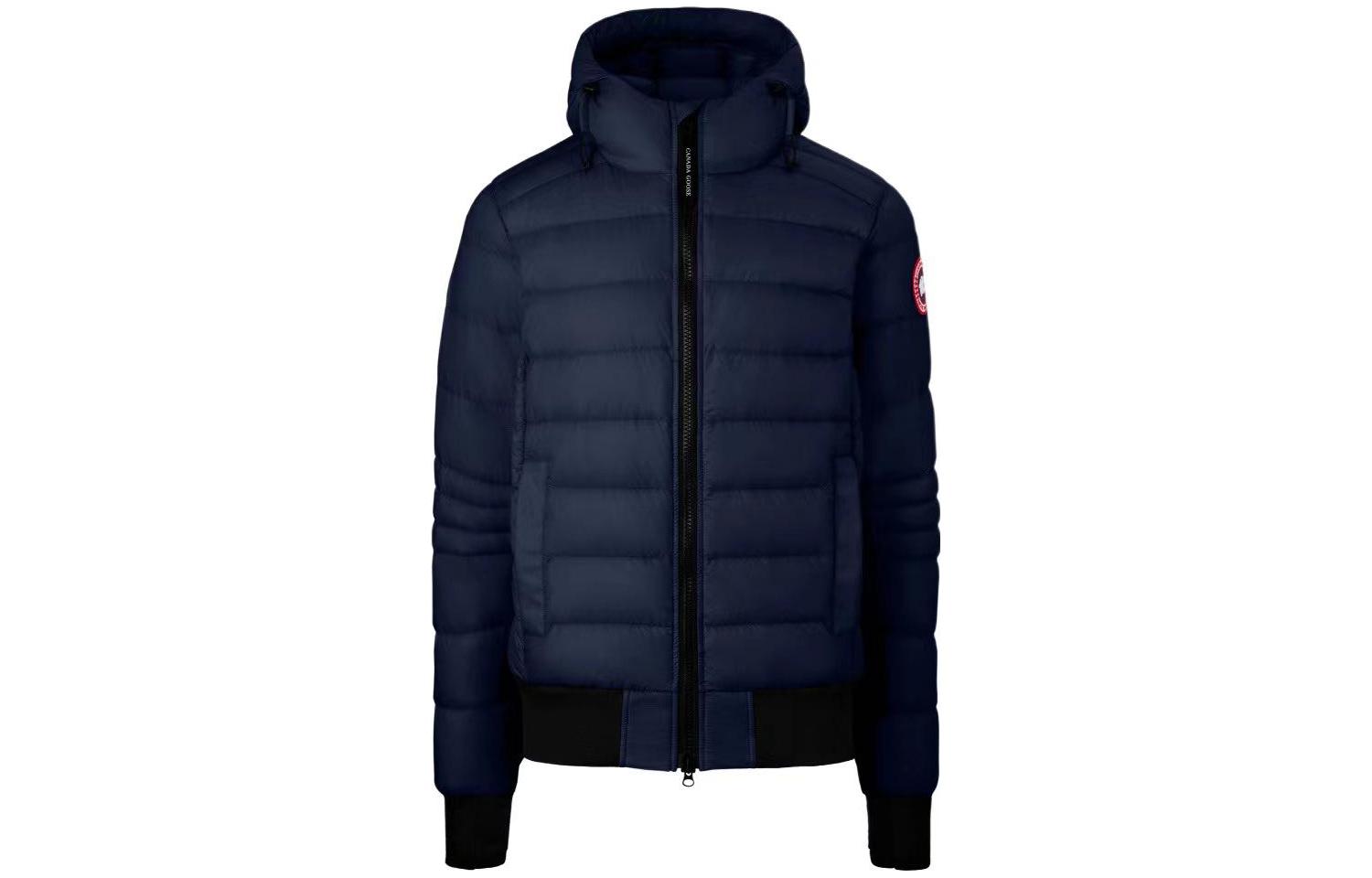 Order Canada Goose  Navy Blue Hooded Down Jacket with Logo Patch. 2251M63