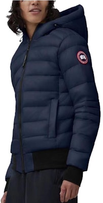 Canada Goose Navy Blue Hooded Down Jacket with Logo Patch. 2251M63 Lookbook Canada Goose Navy Blue Hooded Down Jacket with Logo Patch. 2251M63