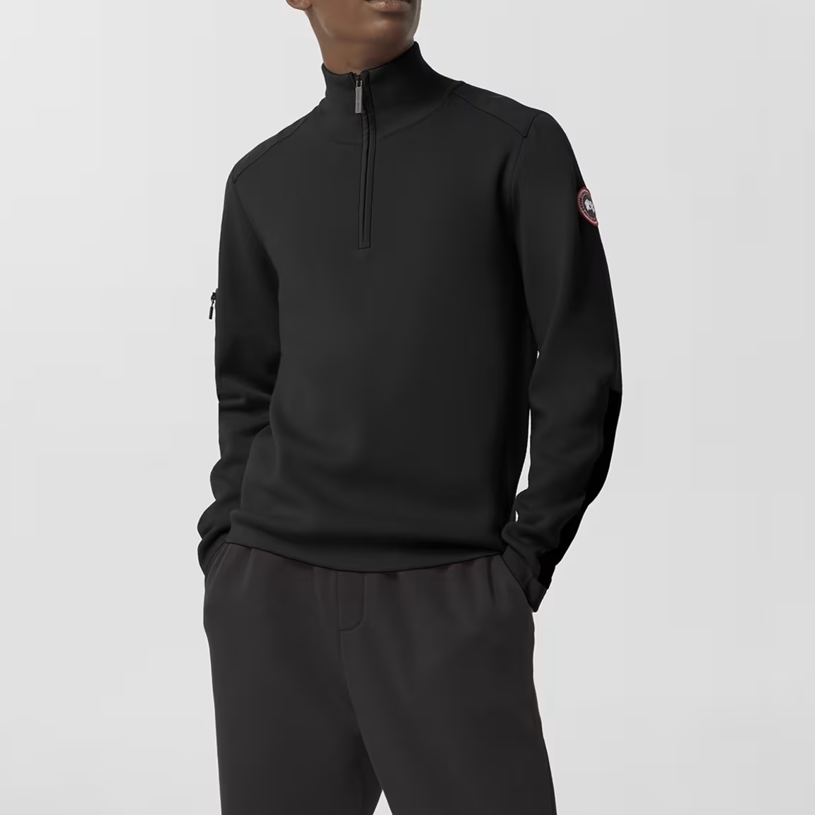 Lookbook カナダグース リブ タートルネック ポケット セーター ブラック 7013M