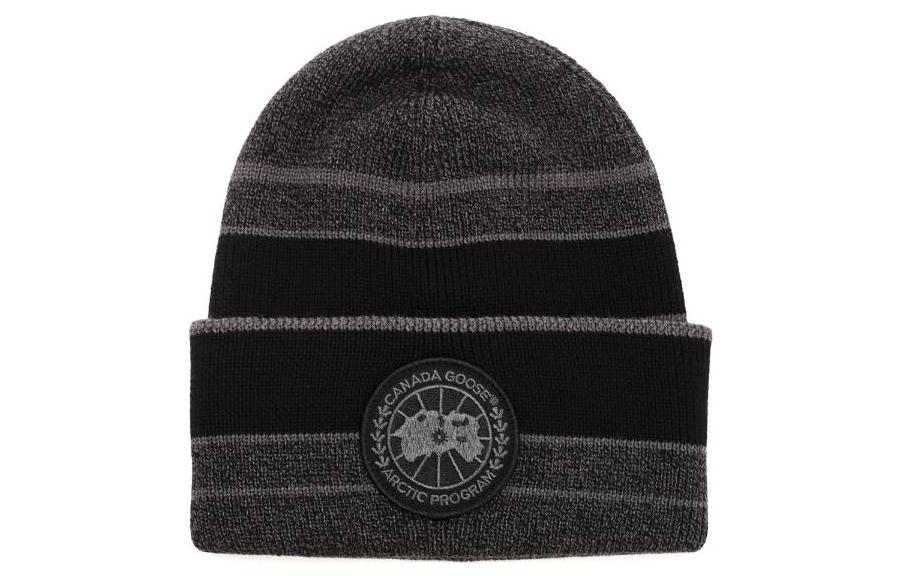 Canada Goose  Wool Knit Beanie Grey - Comfortable Logo Design. CG6936MP431209