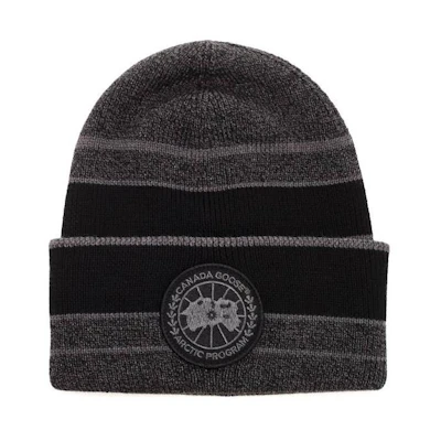 Canada Goose Wool Knit Beanie Grey - Comfortable Logo Design. CG6936MP431209