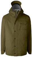 Canada Goose Army Green Hooded Logo Rain Jacket 5608M-49 Canada Goose Army Green Hooded Logo Rain Jacket 5608M-49