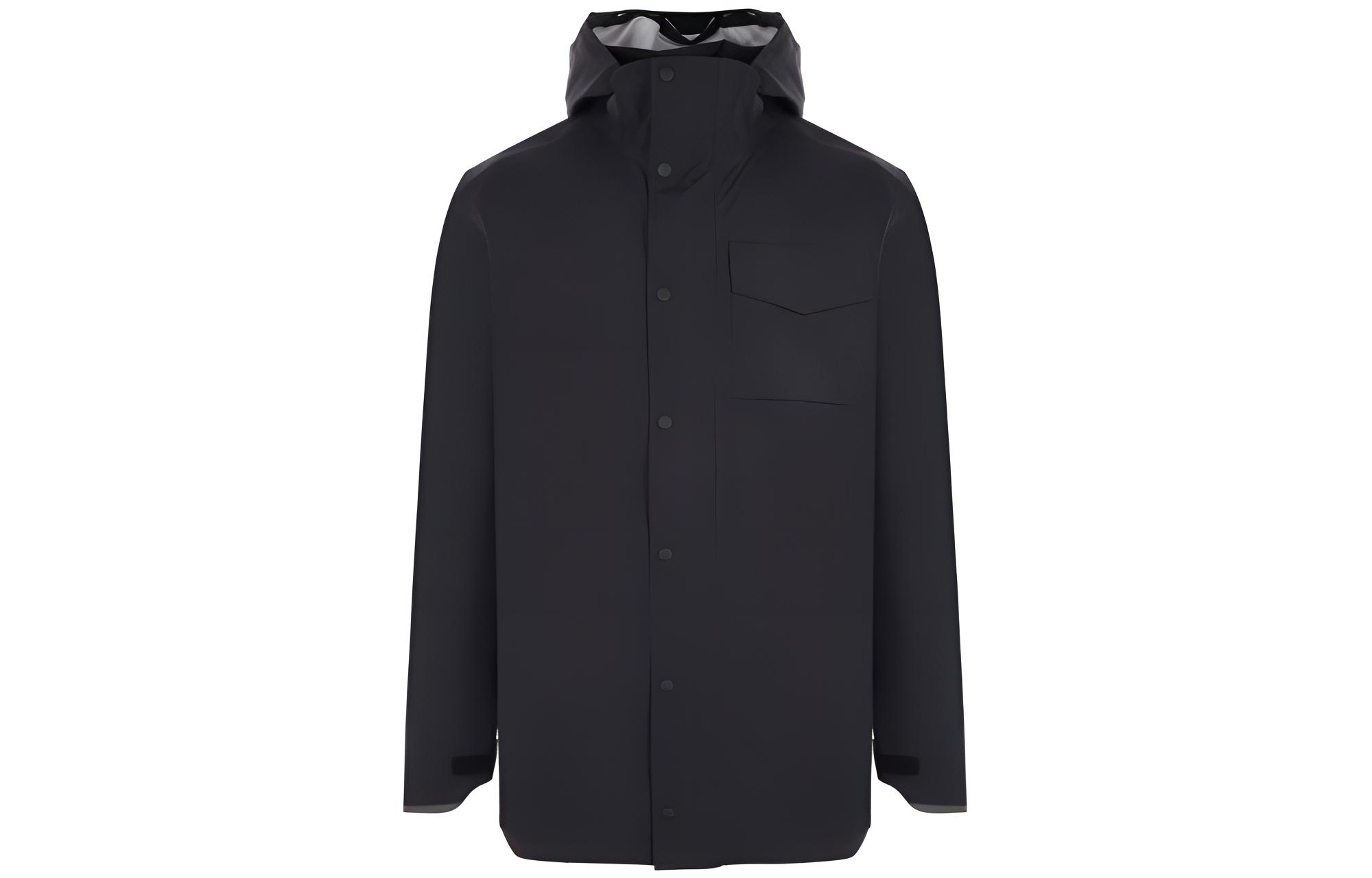 Canada Goose Black Logo Hooded Rain Jacket 5608M4561