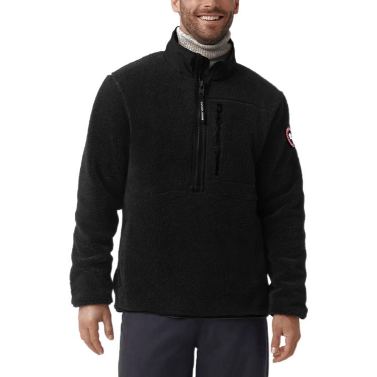 Lookbook Canada Goose Black Pullover Jacket with Stand Collar 7053M-61