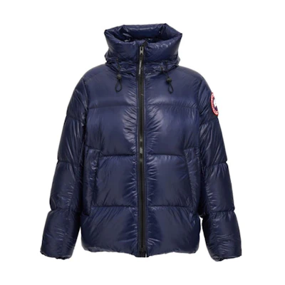 Canada Goose Blue Glossy Hooded Puffer Jacket Short Parka 2252M5-163