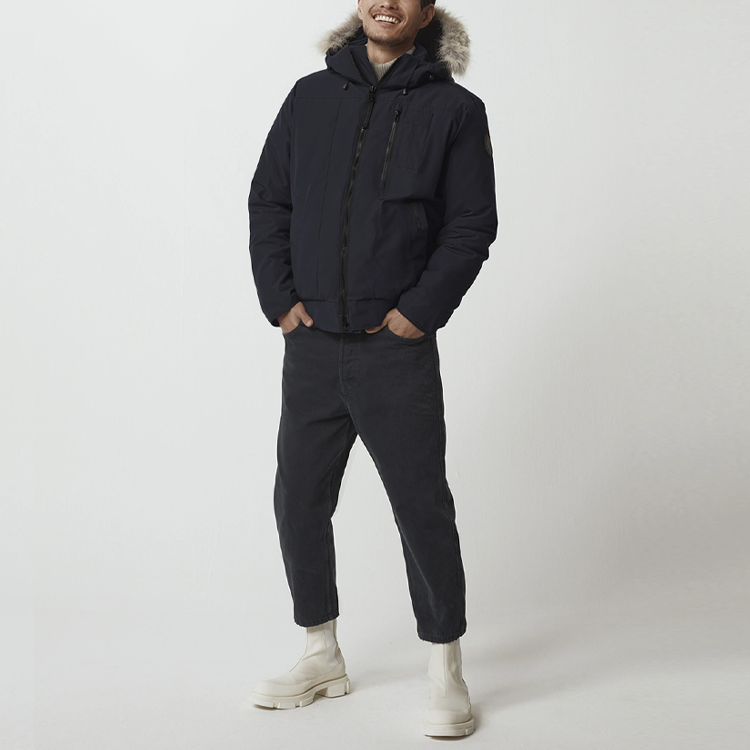 Purchase Canada Goose Borden Black Label Jaket Bulu Navy Pria dengan Bulu Dapat Dilepas. 7968MB-67