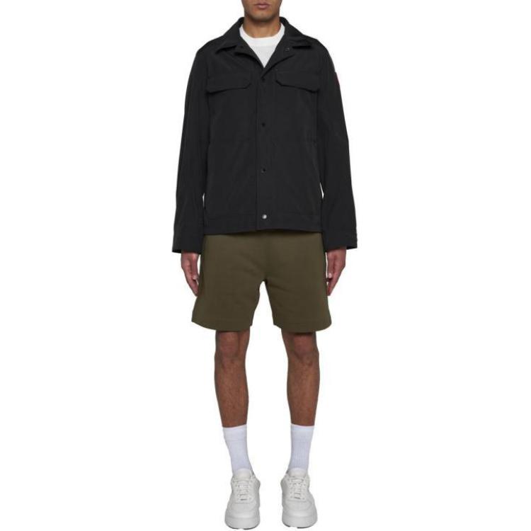 Shop 캐나다구스 버나비 블랙 배지 플랩포켓 긴팔 재킷 2447M61