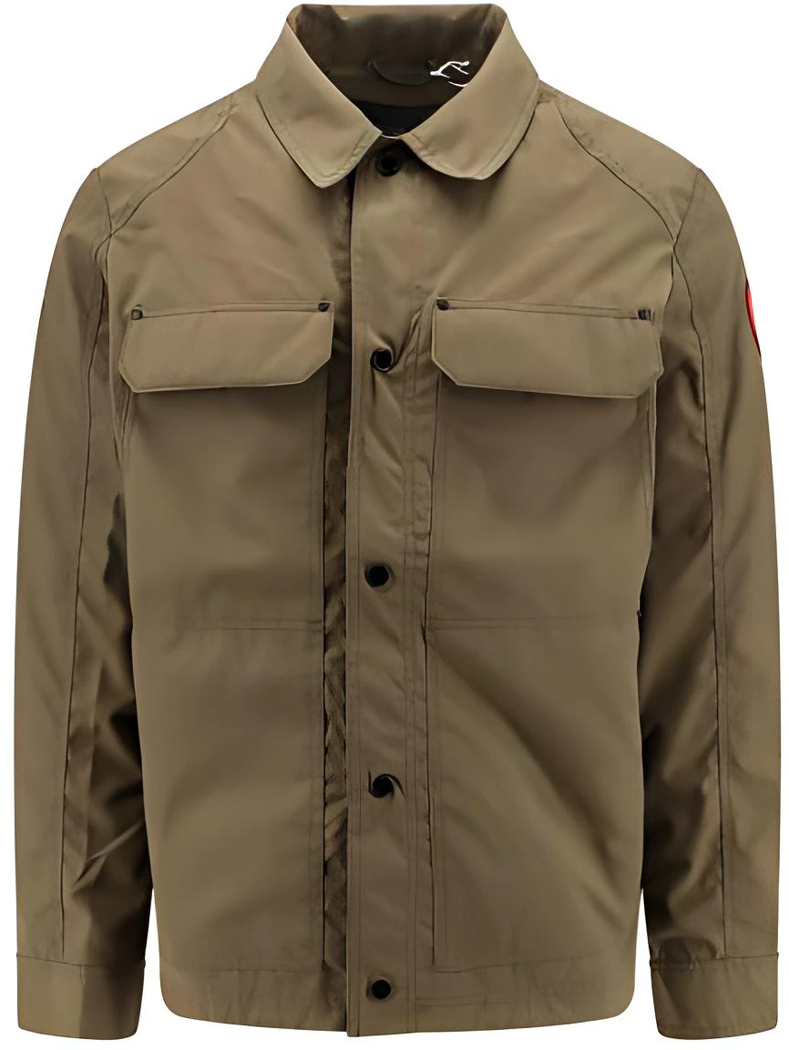 canada-goose-burnaby-green-logo-button-up-long-sleeve-jacket-cg-2447-m4949