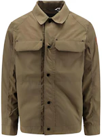 Canada Goose Burnaby Green Logo Button-Up Long Sleeve Jacket CG2447M4949 Canada Goose Burnaby Green Logo Button-Up Long Sleeve Jacket CG2447M4949