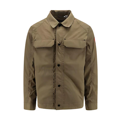 Canada Goose Burnaby Green Logo Button-Up Long Sleeve Jacket CG2447M4949
