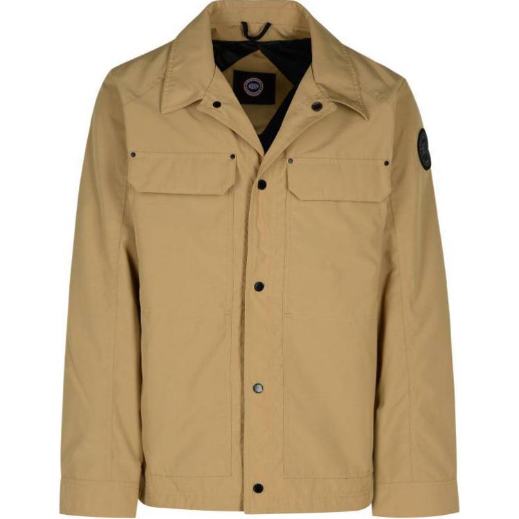 Canada Goose Burnaby Logo Embroidered Button-Up Jacket Brown  Outerwear. 2447MB-1483