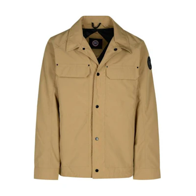 Canada Goose Burnaby Logo Embroidered Button-Up Jacket Brown Outerwear. 2447MB-1483