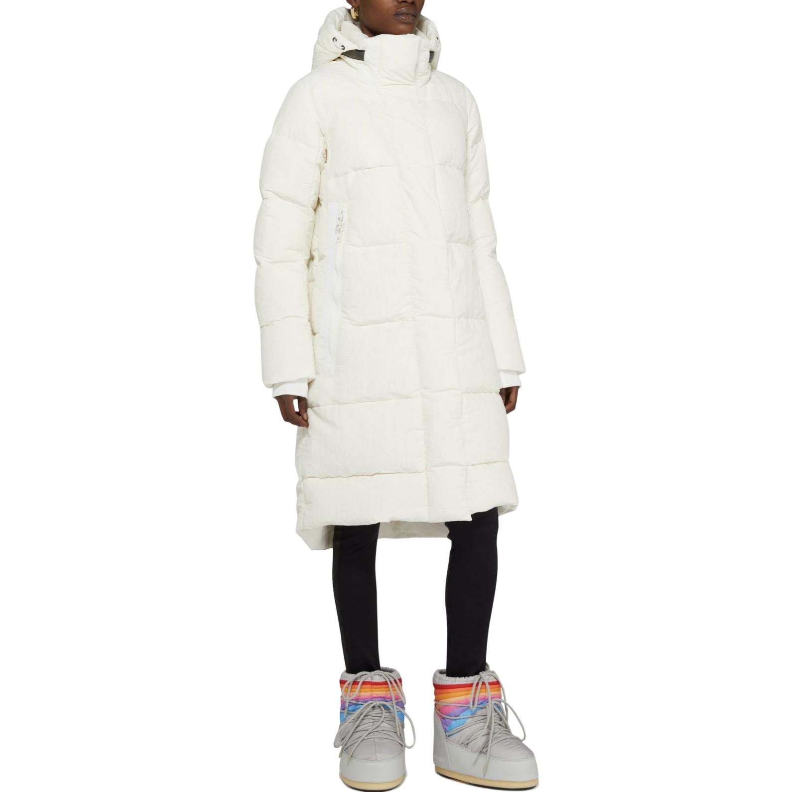 Lookbook Canada Goose Byward 男女同款白色連帽拉鍊羽絨外套 2610WW1