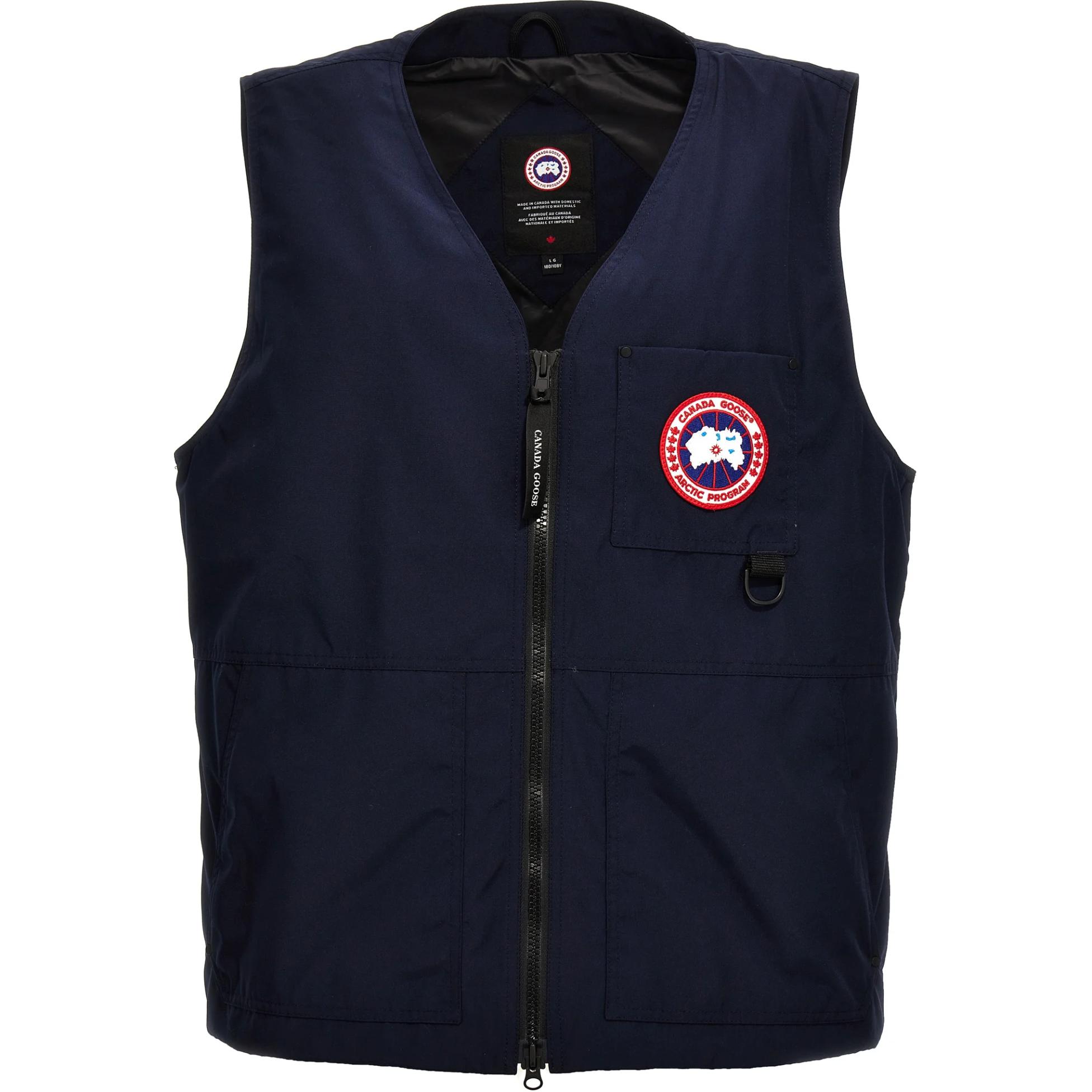 Canada Goose Canmore Red Label Navy Blue V-Neck Sleeveless Vest Unisex 2449M63