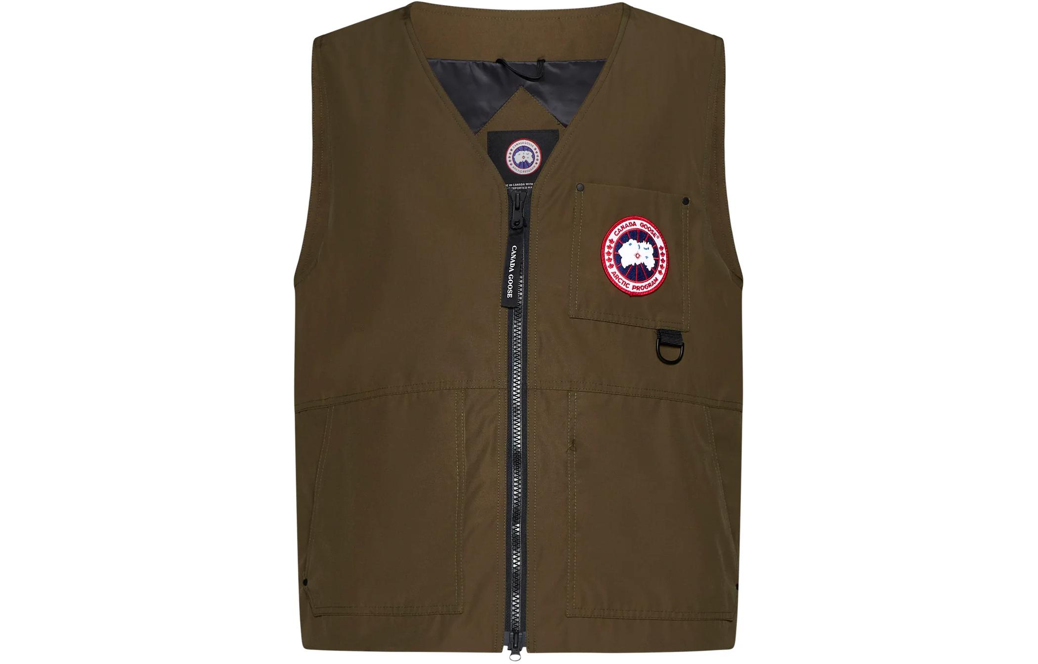 Order 加拿大鵝Canmore紅標橄欖綠標誌拉鏈背心男女款 2449M-49
