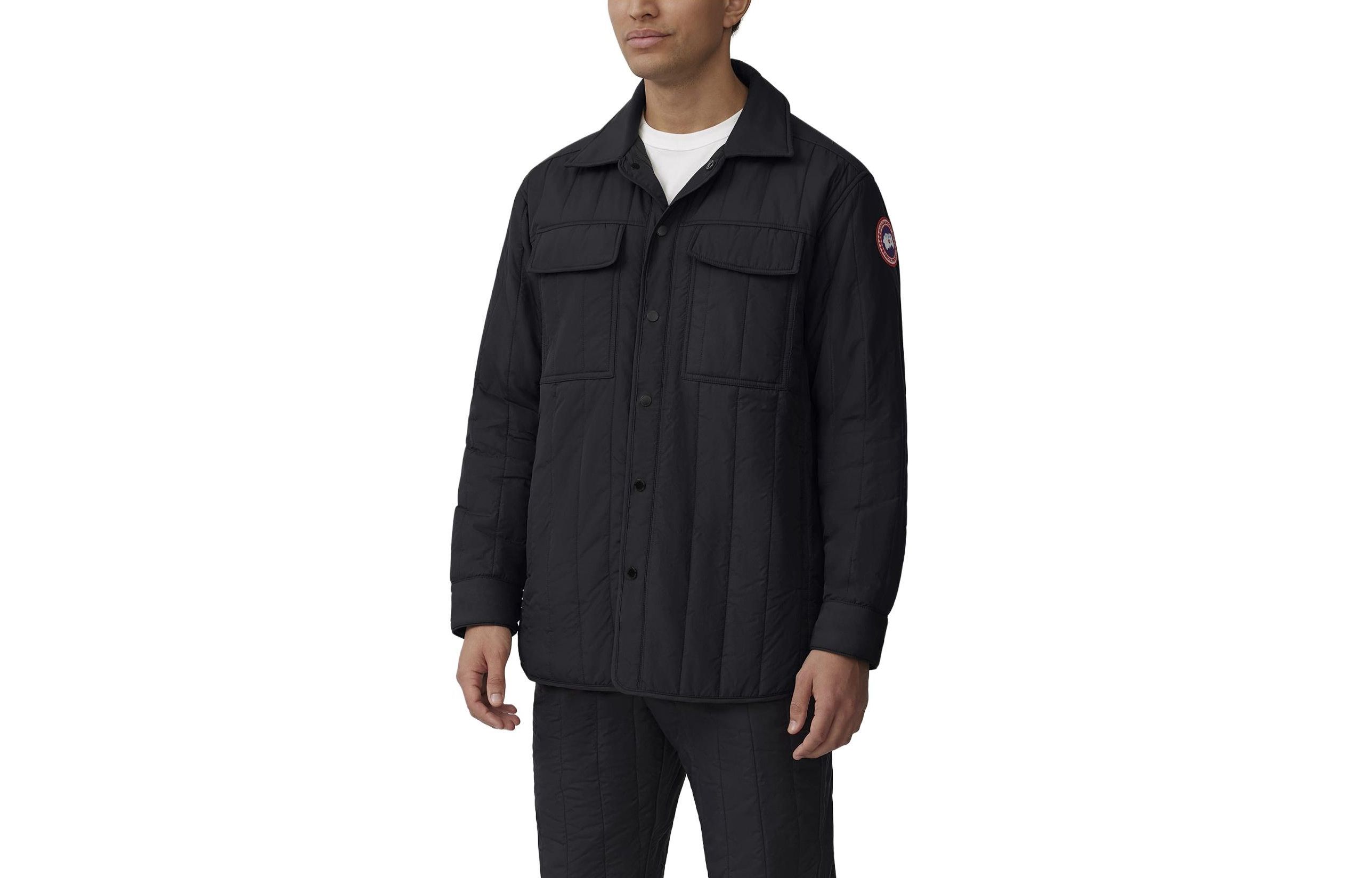 Order Canada Goose Carlyle 男友風黑色羽絨襯衫外套 紅標款 男女通用款式 6845M-61