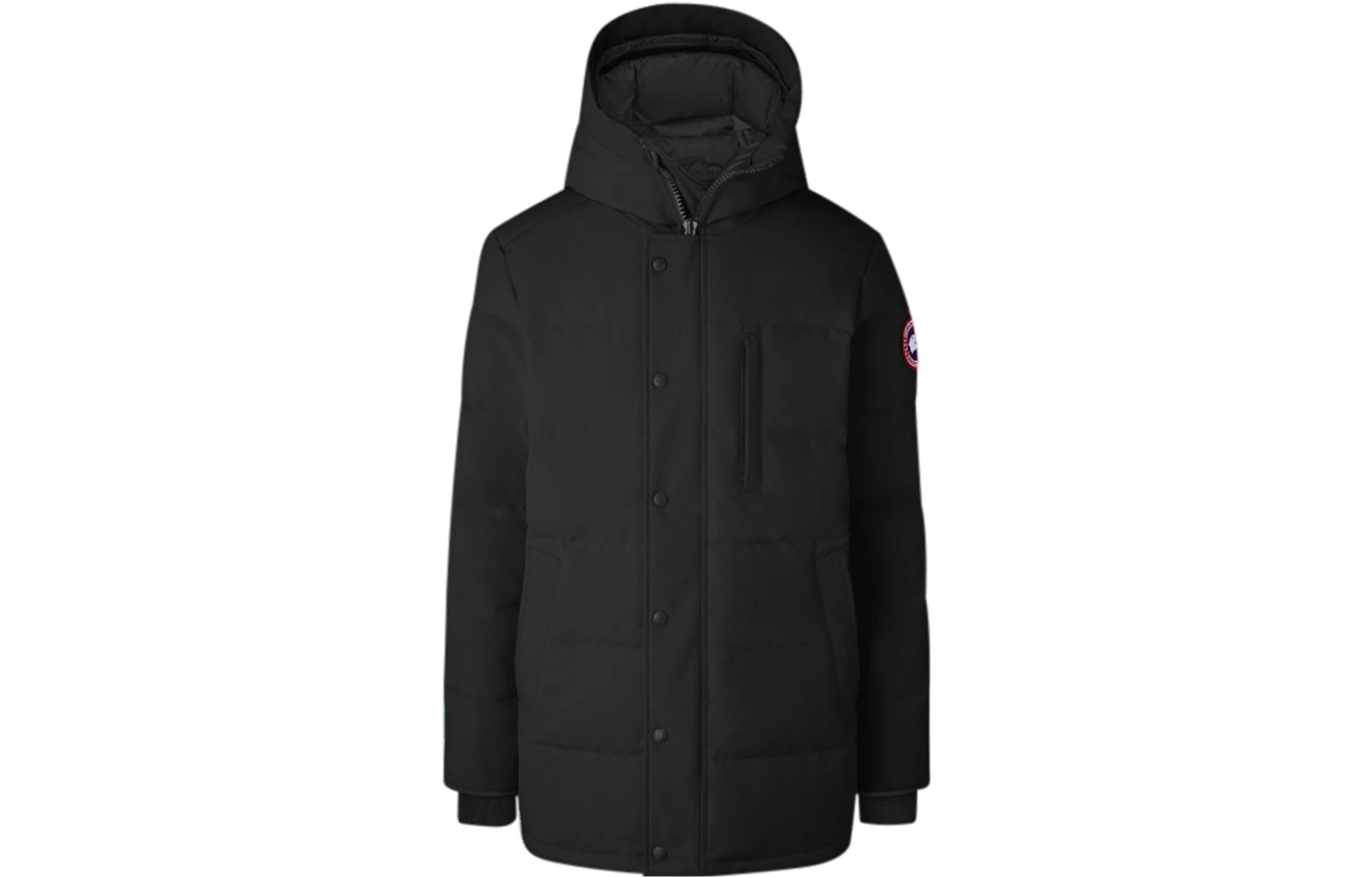 Canada Goose Carson  Black Mid-Length Hooded Jacket with Zipper. CG2079-M61