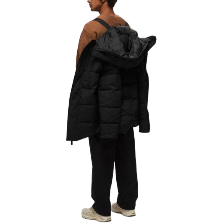 Shop Canada Goose Carson Black Hooded Logo Print Jacket for Men. 2079MB2-61