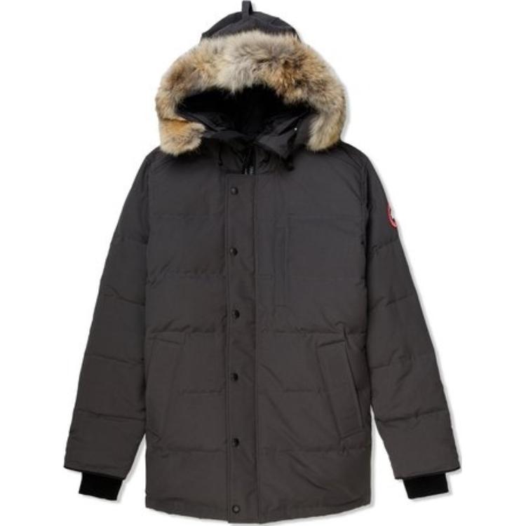 Canada Goose Carson Solid Logo Parka with Fur Hood Winter Jacket Graphite 3805M-66