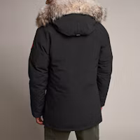 Shop Canada Goose Chateau Black Red Label Jaket Parka Bulu Panjang Sedang dengan Hood. 3426MA-61