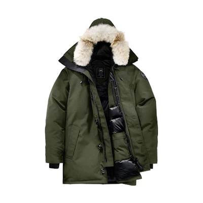 Canada Goose Chateau FW22 Military Green Hooded Down Parka with Fur Trim Unisex. 3426MB-449