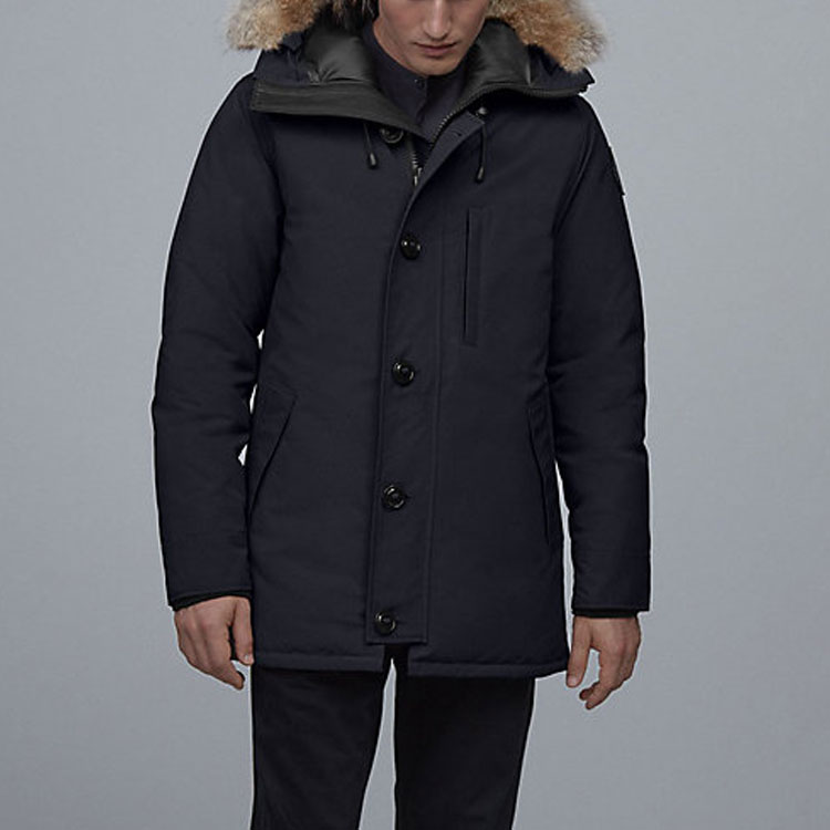 Lookbook Canada Goose Chateau Navy Blue Down Parka with Black Label Hood 3426MB-67