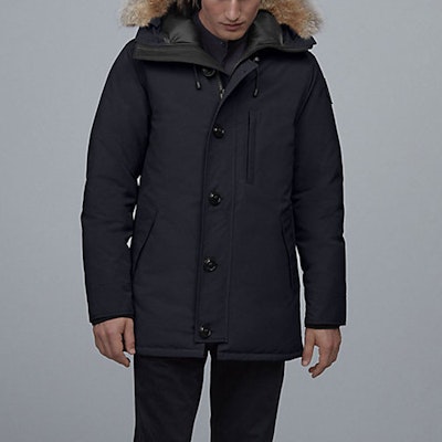 Canada Goose Chateau Navy Blue Down Parka with Black Label Hood 3426MB-67 Lookbook Canada Goose Chateau Navy Blue Down Parka with Black Label Hood 3426MB-67