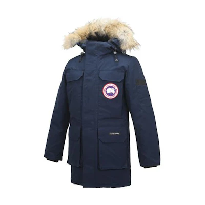 Canada Goose Citadel Parka Jacket Blue with Fur-Trimmed Hood. 4567MA-63