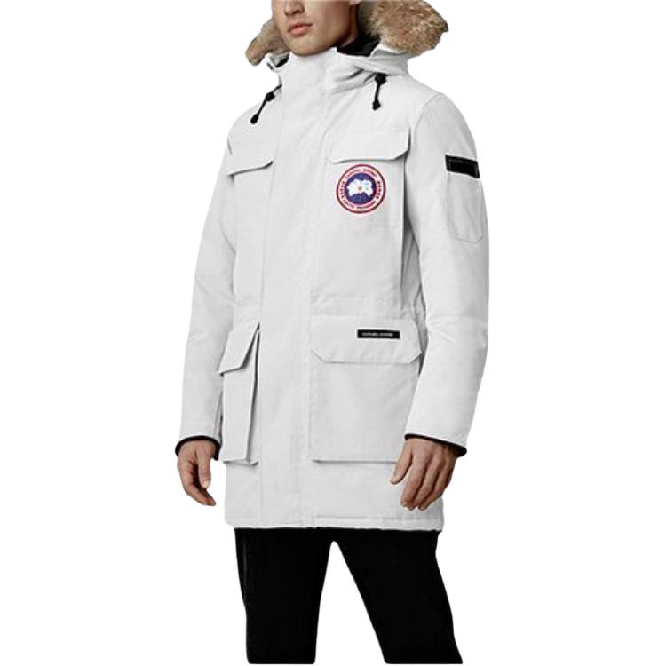 Canada Goose Citadel Parka Red Label White Winter Unisex Down Jacket With Fur Hood 4567M-433