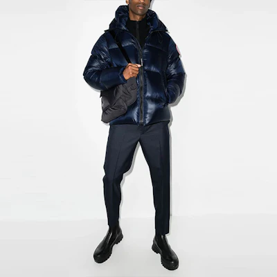 Canada Goose Crofton Hoodie Navy Blue Lightweight Waterproof Down Jacket Unisex. 2252M-63 1