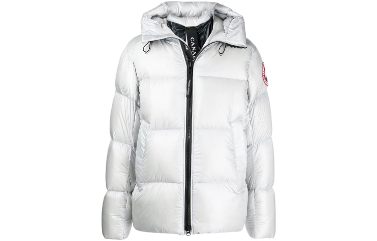 Canada Goose Crofton Red Label Lightweight Hooded Puffer Jacket Silver Unisex Winter. 2252M-200